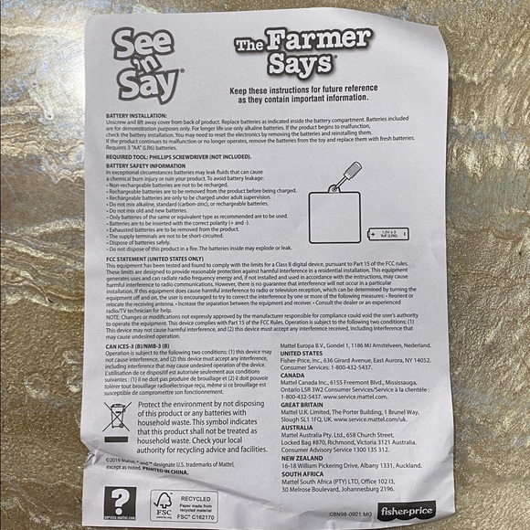 Fisher-Price See 'n Say The Farmer Says Speaking Educational Toy / New in Box - Picture 4 of 4